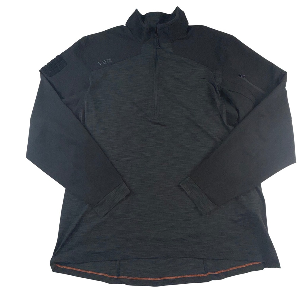 5.11 Tactical Rapid Response Quarter Zip Pullover Black Charcoal Mens Large